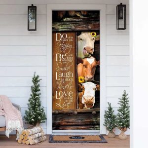 Funny Cows. Do What Makes You Happy Door Cover Unique Gifts Doorcover 1