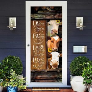 Funny Cows. Do What Makes You Happy Door Cover Unique Gifts Doorcover 2