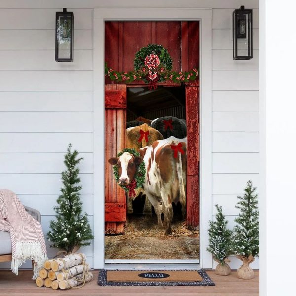 Funny Family Cattle Door Cover – Unique Gifts Doorcover – Christmas Gift For Friends
