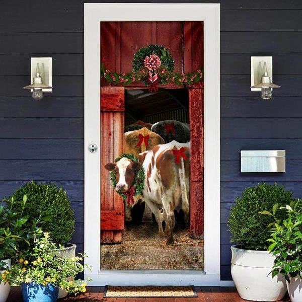 Funny Family Cattle Door Cover – Unique Gifts Doorcover – Christmas Gift For Friends