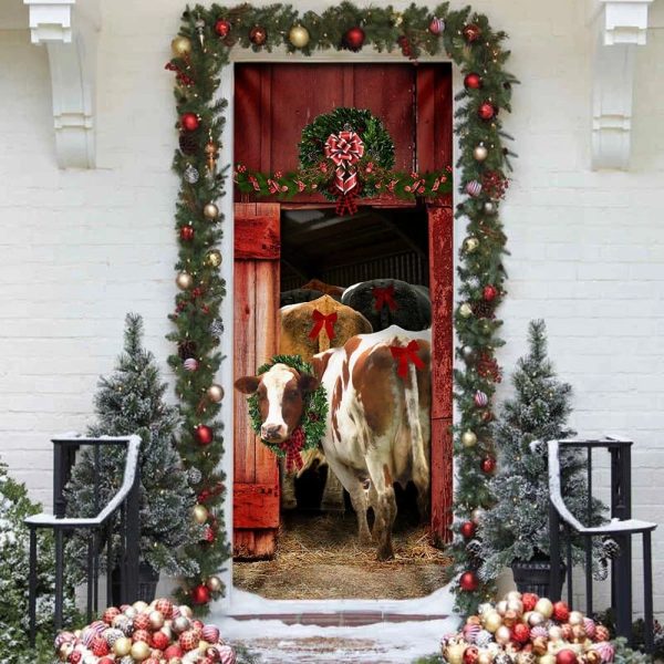 Funny Family Cattle Door Cover – Unique Gifts Doorcover – Christmas Gift For Friends