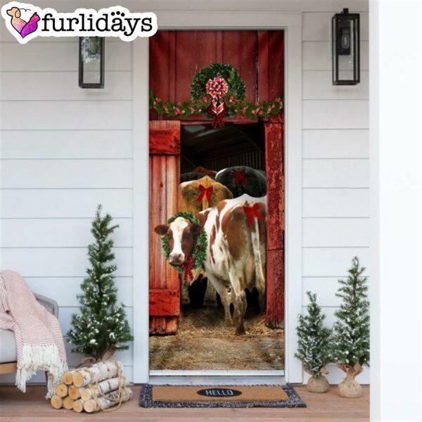 Funny Family Cattle Door Cover – Unique Gifts Doorcover – Christmas Gift For Friends