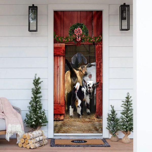 Funny Family Goat Door Cover – Unique Gifts Doorcover – Housewarming Gifts