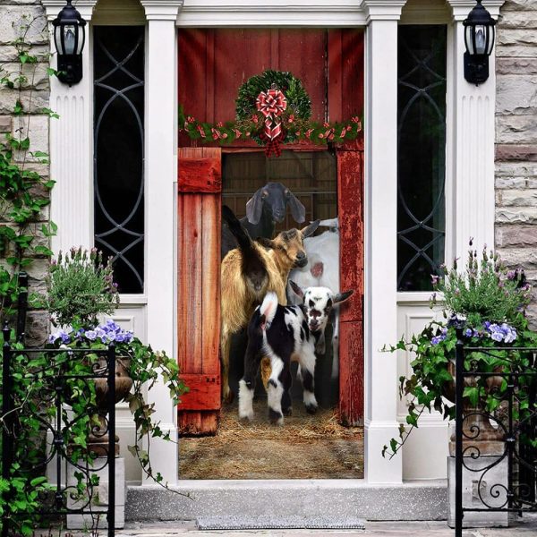 Funny Family Goat Door Cover – Unique Gifts Doorcover – Housewarming Gifts