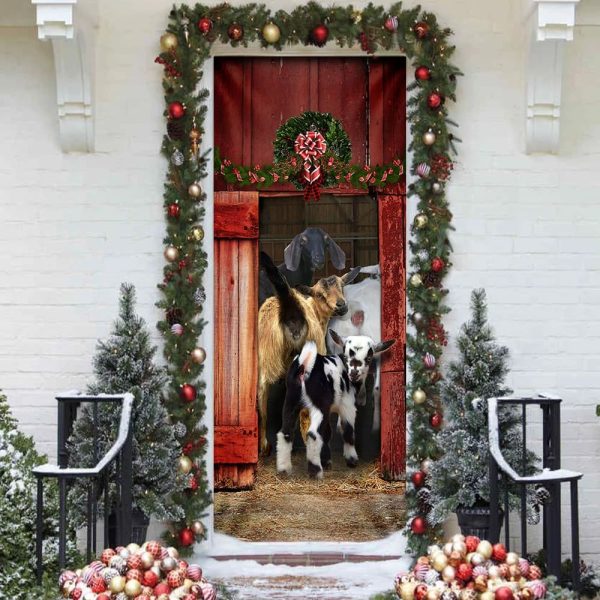 Funny Family Goat Door Cover – Unique Gifts Doorcover – Housewarming Gifts