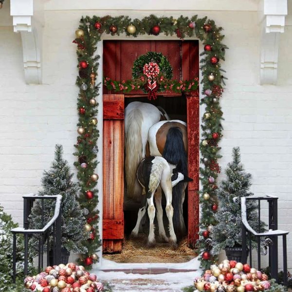 Funny Family Horse Door Cover – Unique Gifts Doorcover – Christmas Gift For Friends