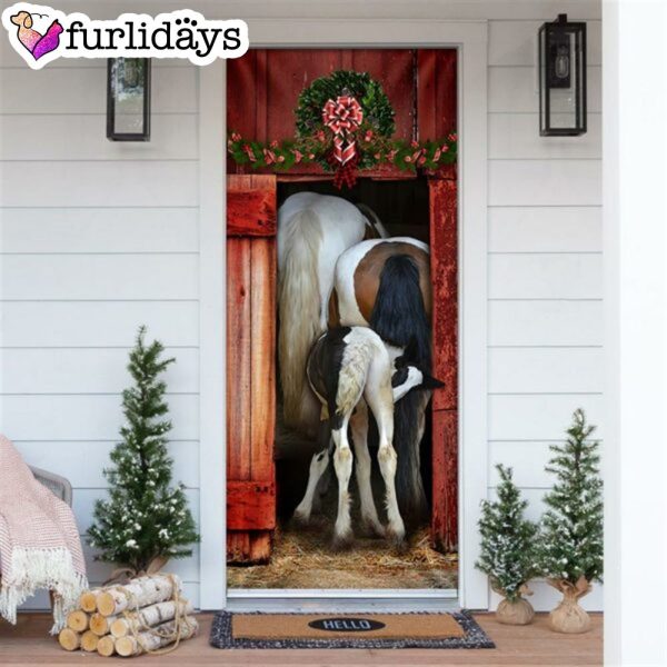 Funny Family Horse Door Cover – Unique Gifts Doorcover – Christmas Gift For Friends