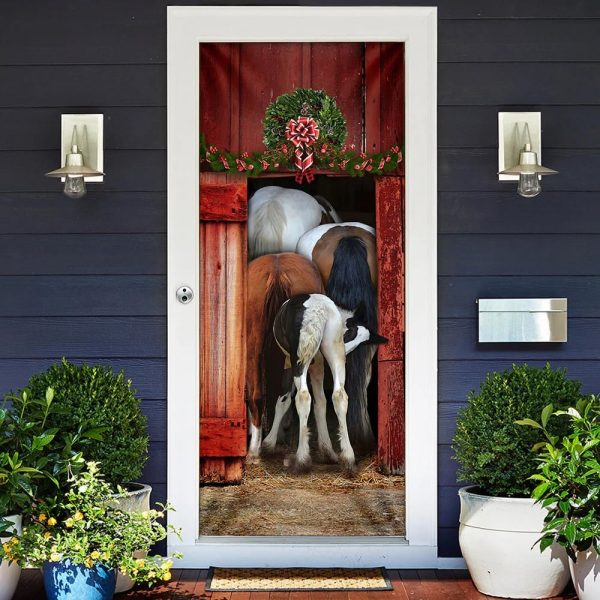 Funny Family Horse Door Cover – Unique Gifts Doorcover – Housewarming Gifts