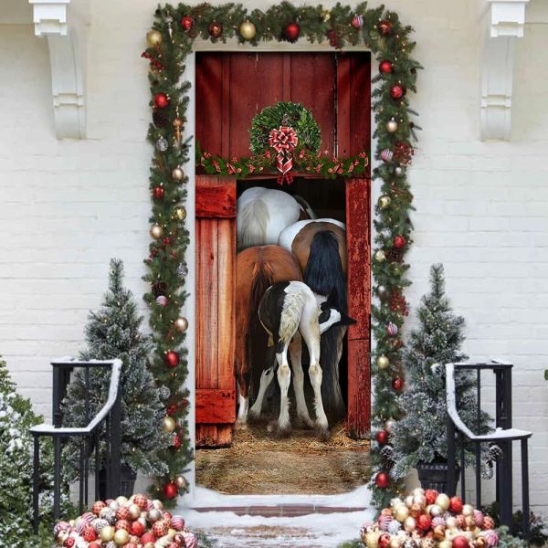 Funny Family Horse Door Cover – Unique Gifts Doorcover – Housewarming Gifts