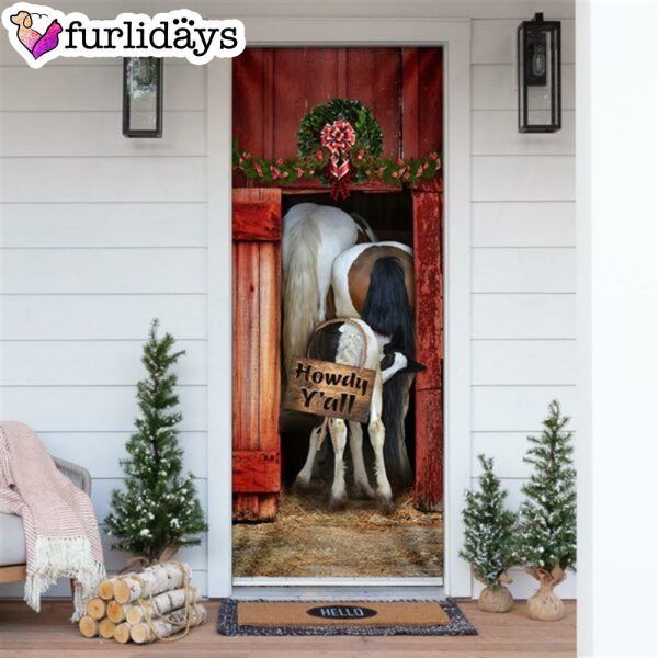 Funny Horse Howdy Y’all Door Cover – Unique Gifts Doorcover – Holiday Decor