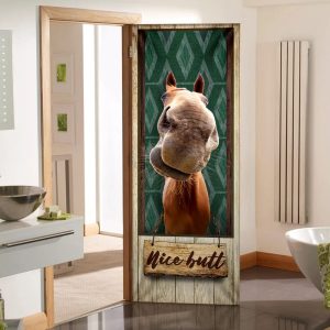 Funny Horse Restroom Door Cover Unique Gifts Doorcover Holiday Decor 1