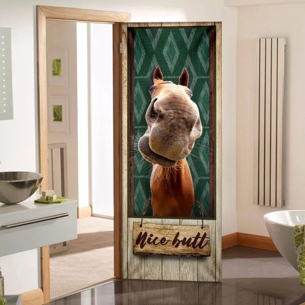 Funny Horse Restroom Door Cover – Unique Gifts Doorcover – Holiday Decor