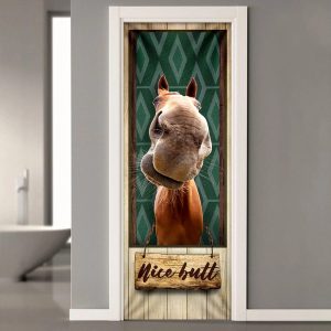 Funny Horse Restroom Door Cover Unique Gifts Doorcover Holiday Decor 2
