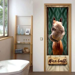Funny Horse Restroom Door Cover Unique Gifts Doorcover Holiday Decor 3