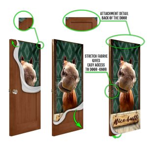 Funny Horse Restroom Door Cover Unique Gifts Doorcover Holiday Decor 4