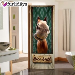 Funny Horse Restroom Door Cover Unique Gifts Doorcover Holiday Decor 5