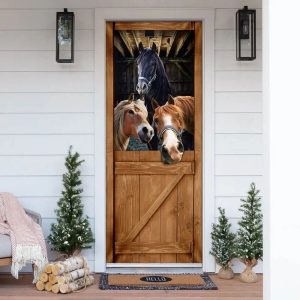 Funny Horses Door Cover Unique Gifts Doorcover Housewarming Gifts 1
