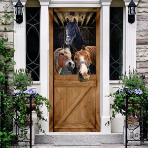 Funny Horses Door Cover Unique Gifts Doorcover Housewarming Gifts 3