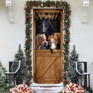 Funny Horses Door Cover Unique Gifts Doorcover Housewarming Gifts 4