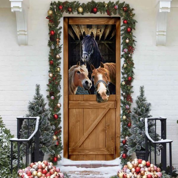 Funny Horses Door Cover – Unique Gifts Doorcover – Housewarming Gifts