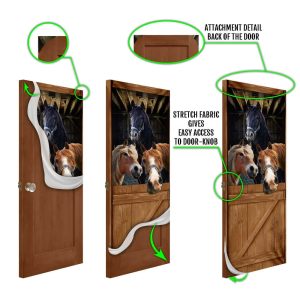 Funny Horses Door Cover Unique Gifts Doorcover Housewarming Gifts 5