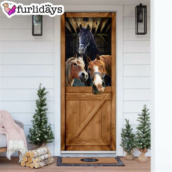 Funny Horses Door Cover – Unique Gifts Doorcover – Housewarming Gifts