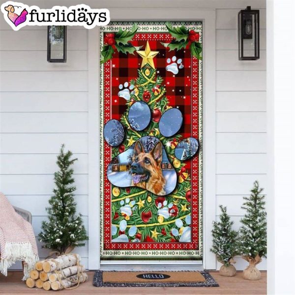 German Shepherd. Dog Paw Christmas Door Cover – Xmas Gifts For Pet Lovers – Christmas Gift For Friends