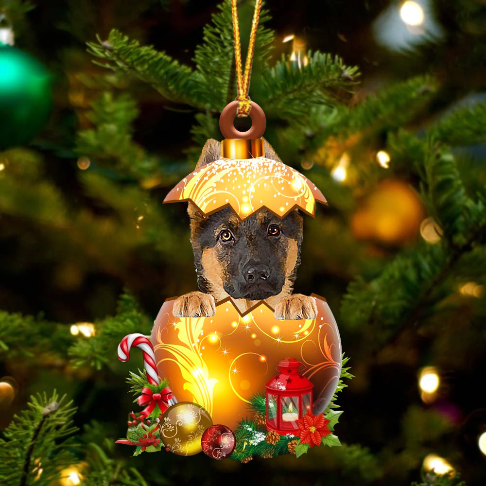 German Shepherd. In Golden Egg Christmas Ornament - Car Ornament - Unique Dog Gifts For Owners