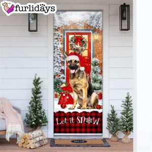 German Shepherd. Let It Snow Christmas Door Cover Xmas Gifts For Pet Lovers Christmas Gift For Friends