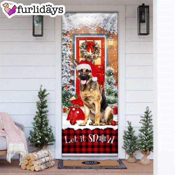 German Shepherd. Let It Snow Christmas Door Cover – Xmas Gifts For Pet Lovers – Christmas Gift For Friends