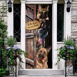 German Shepherd. We Are Family Door Cover Xmas Outdoor Decoration Gifts For Dog Lovers 1