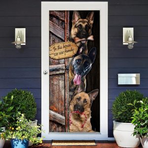German Shepherd. We Are Family Door Cover Xmas Outdoor Decoration Gifts For Dog Lovers 2