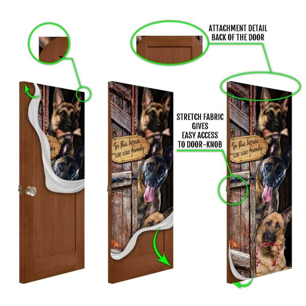 German Shepherd. We Are Family Door Cover – Xmas Outdoor Decoration – Gifts For Dog Lovers