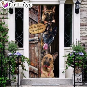 German Shepherd. We Are Family Door Cover Xmas Outdoor Decoration Gifts For Dog Lovers 5