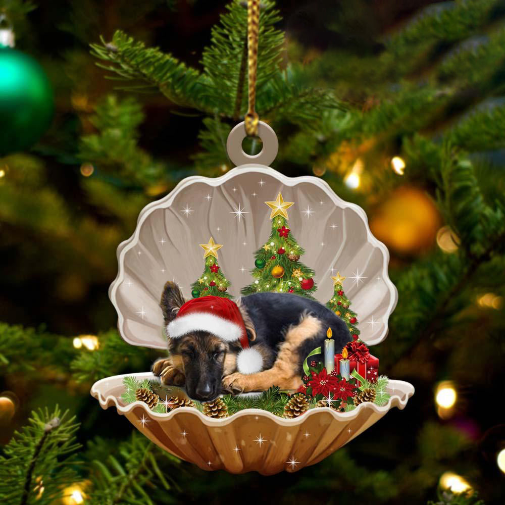 German Shepherd3 - Sleeping Pearl in Christmas Two Sided Ornament - Christmas Ornaments For Dog Lovers