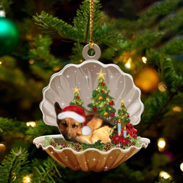 German Shepherd – Sleeping Pearl in Christmas Two Sided Ornament – Christmas Ornaments For Dog Lovers