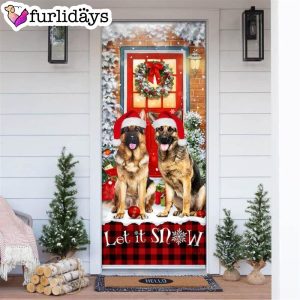 German Shepherd Christmas Door Cover Xmas Gifts For Pet Lovers Christmas Gift
