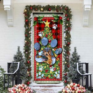 German Shepherd Dog Paw Christmas Door Cover Xmas Outdoor Decoration Gifts For Dog Lovers 4