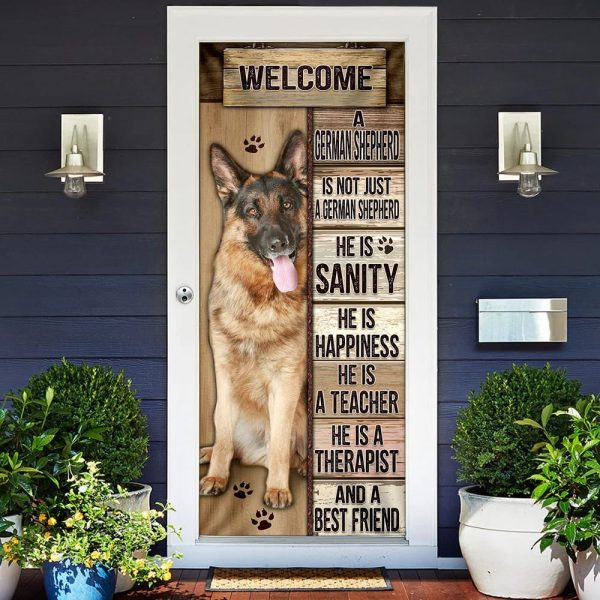 German Shepherd Door Cover – Xmas Outdoor Decoration – Gifts For Dog Lovers – Housewarming Gifts