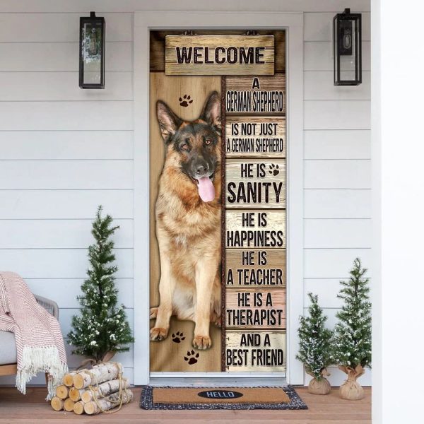 German Shepherd Door Cover – Xmas Outdoor Decoration – Gifts For Dog Lovers – Housewarming Gifts