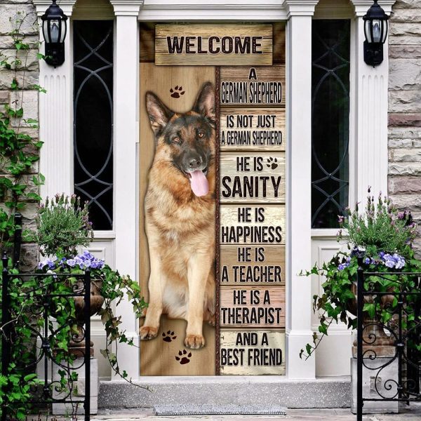 German Shepherd Door Cover – Xmas Outdoor Decoration – Gifts For Dog Lovers – Housewarming Gifts