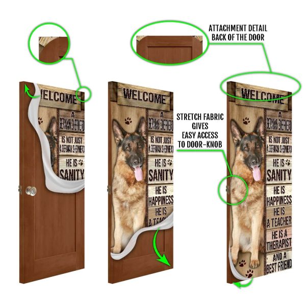 German Shepherd Door Cover – Xmas Outdoor Decoration – Gifts For Dog Lovers – Housewarming Gifts