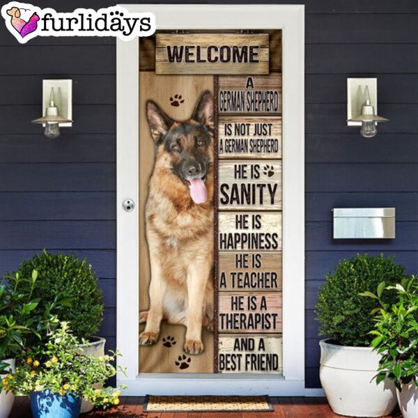 German Shepherd Door Cover – Xmas Outdoor Decoration – Gifts For Dog Lovers – Housewarming Gifts