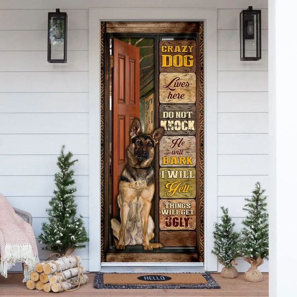 German Shepherd  Door Cover – Xmas Outdoor Decoration – Gifts For Dog Lovers