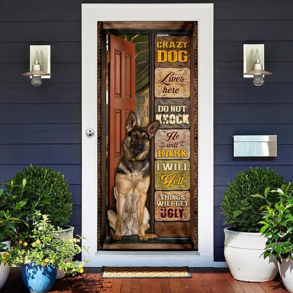German Shepherd  Door Cover – Xmas Outdoor Decoration – Gifts For Dog Lovers