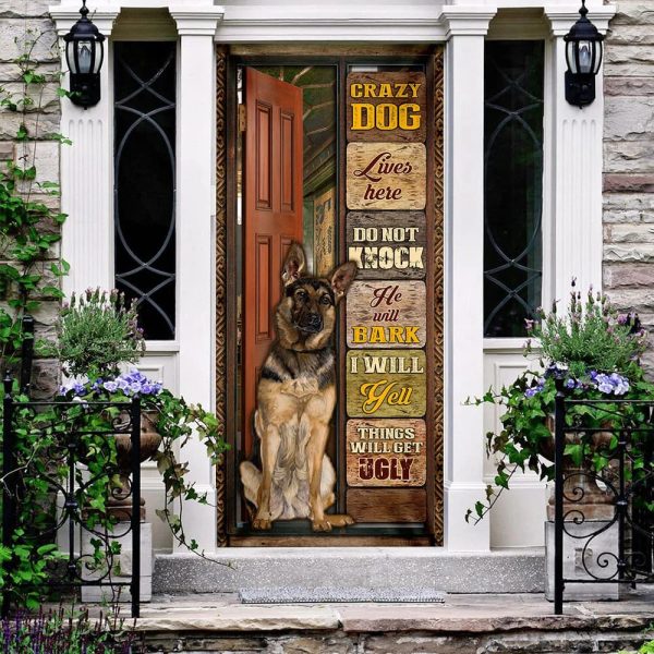 German Shepherd  Door Cover – Xmas Outdoor Decoration – Gifts For Dog Lovers