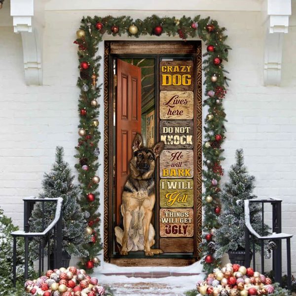 German Shepherd  Door Cover – Xmas Outdoor Decoration – Gifts For Dog Lovers