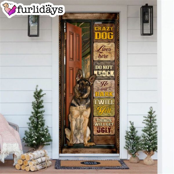 German Shepherd  Door Cover – Xmas Outdoor Decoration – Gifts For Dog Lovers