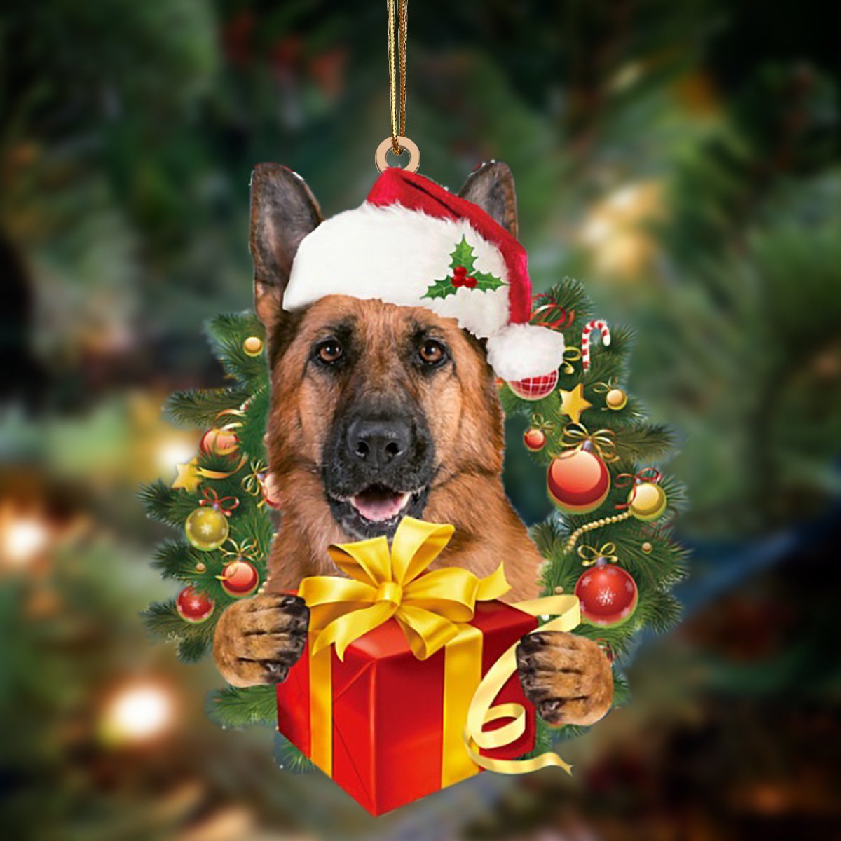 German Shepherd Give Gifts Hanging Ornament - Flat Acrylic Dog Ornament – Dog Lovers Gifts For Him Or Her