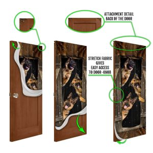 German Shepherd Happy Farmhouse Door Cover Xmas Outdoor Decoration Gifts For Dog Lovers 5